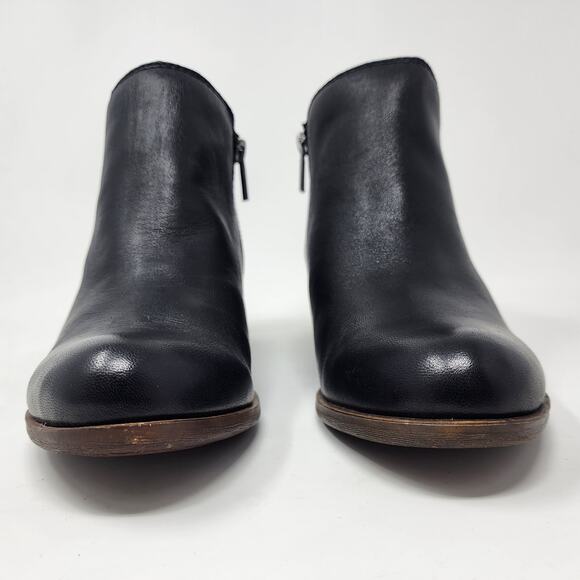 Lucky Brand Bootie Women *Left size 8 , Right size 7* Basel Black Leather Zip - Picture 4 of 12